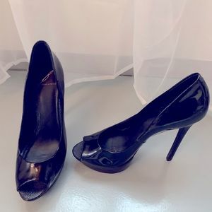 Brian Atwood platform open toe super high heels